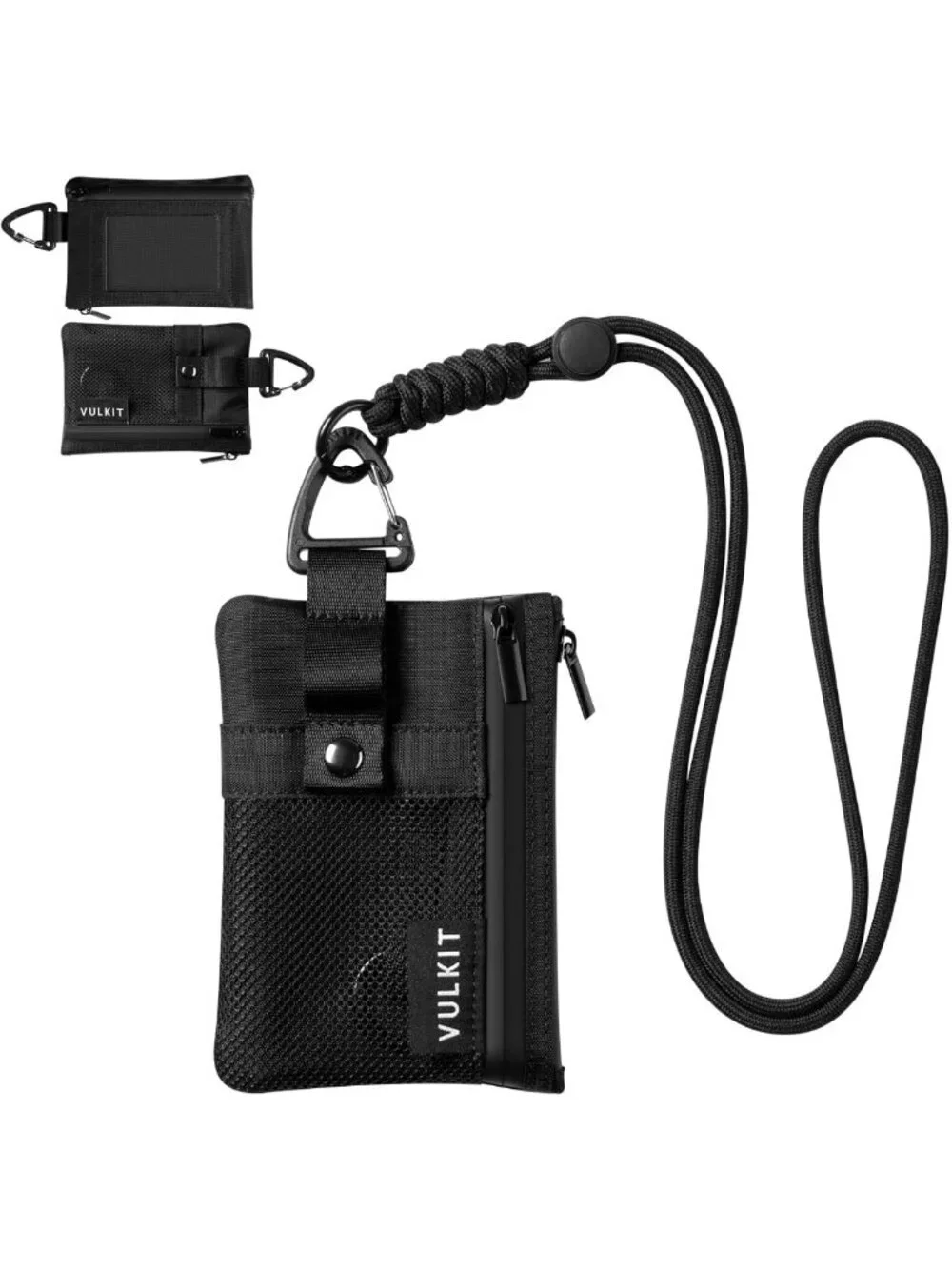 Minimalist RFID Blocking Wallet for Travel, Zipper Coin Pouch, ID Window